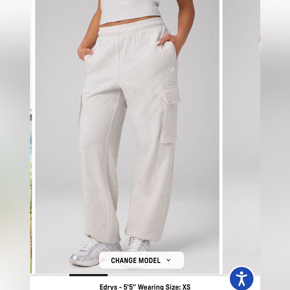 Fabletics Year Round Terry Cargo Jogger in Light Heather Grey - Size XS Regular